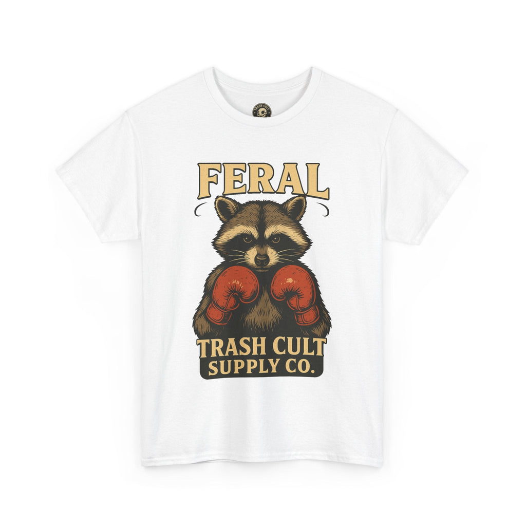 Feral Raccoon Tee - Unisex Heavy Cotton Tee, Cute Animal Shirt, Trendy Graphic Tee, Fun Gift for Animal Lovers, Casual Everyday Wear
