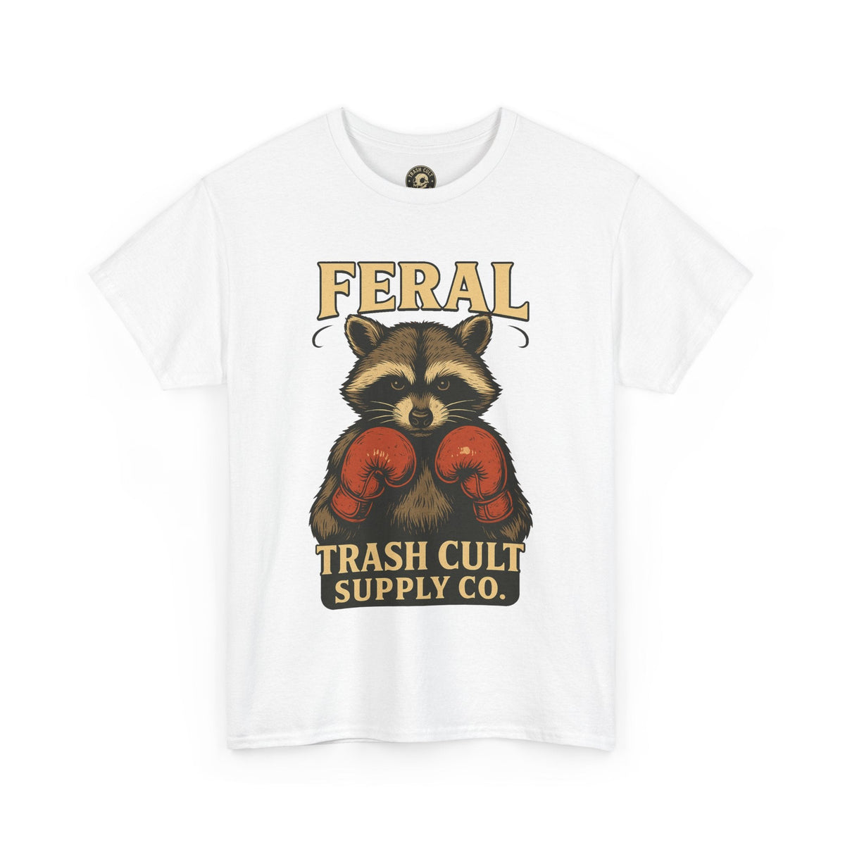 Feral Raccoon Tee - Unisex Heavy Cotton Tee, Cute Animal Shirt, Trendy Graphic Tee, Fun Gift for Animal Lovers, Casual Everyday Wear