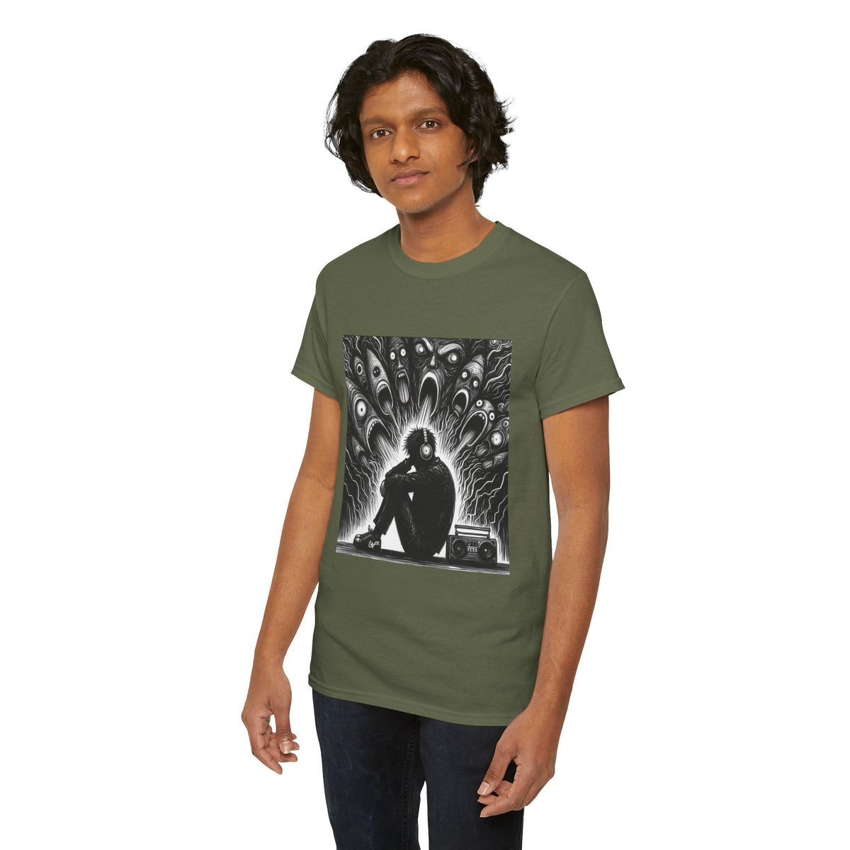 Xian Allen x Trash Cult Shirt – “Turn It Up Louder” | Screaming Chaos Headphones Tee