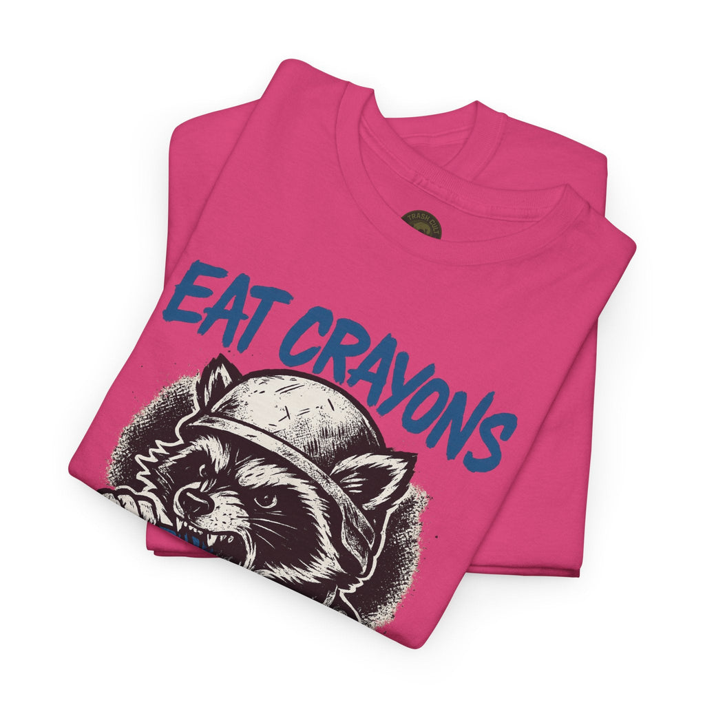 Eat Crayons Crush Skulls Stay Feral Military Raccoon Shirt – Gildan 5000