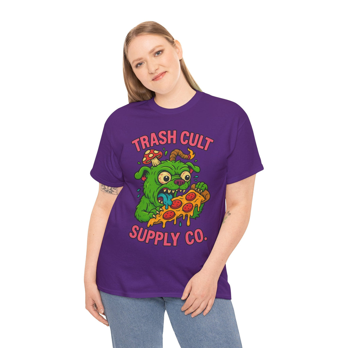 Feral Pizza Monster Shirt – Trash Cult Supply Co | Gildan 5000 Graphic Tee