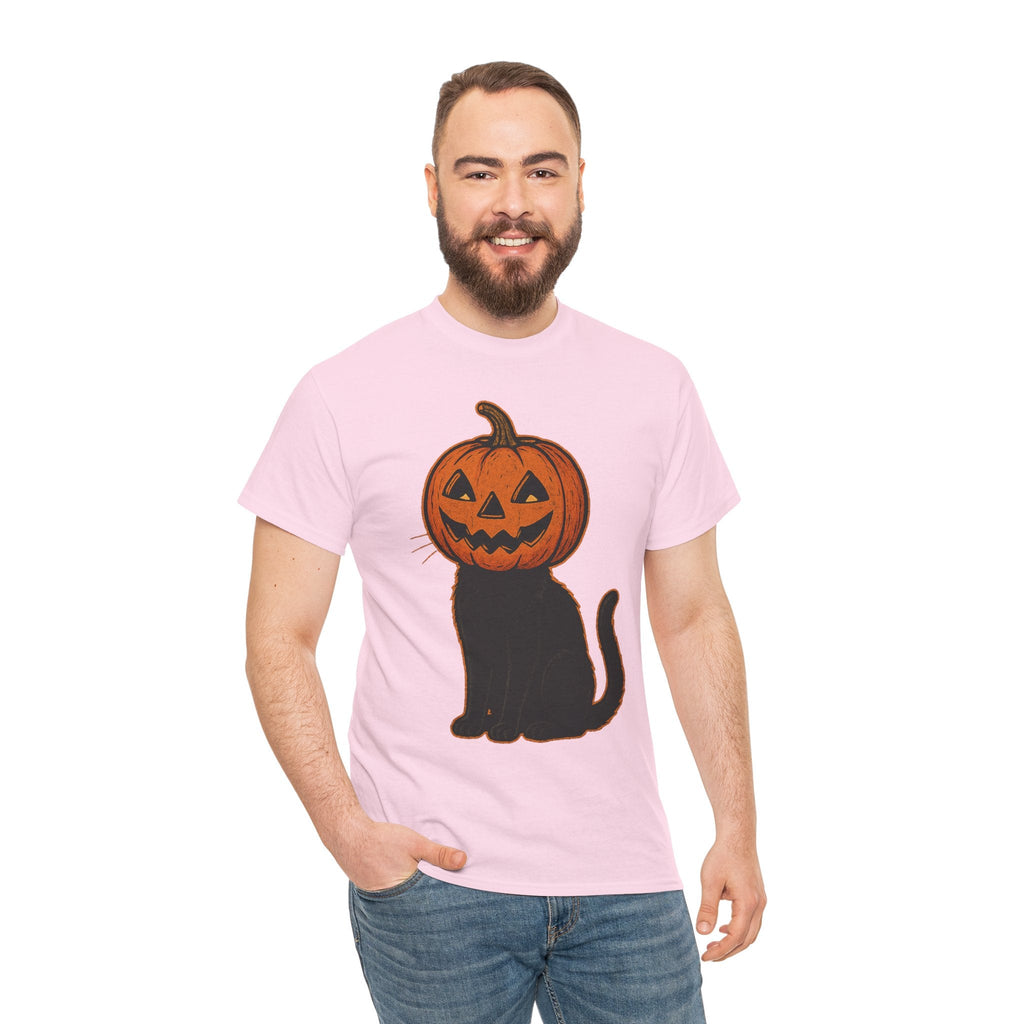 Black Cat Pumpkin Head Halloween T-Shirt – Jack O’Lantern Cat Design