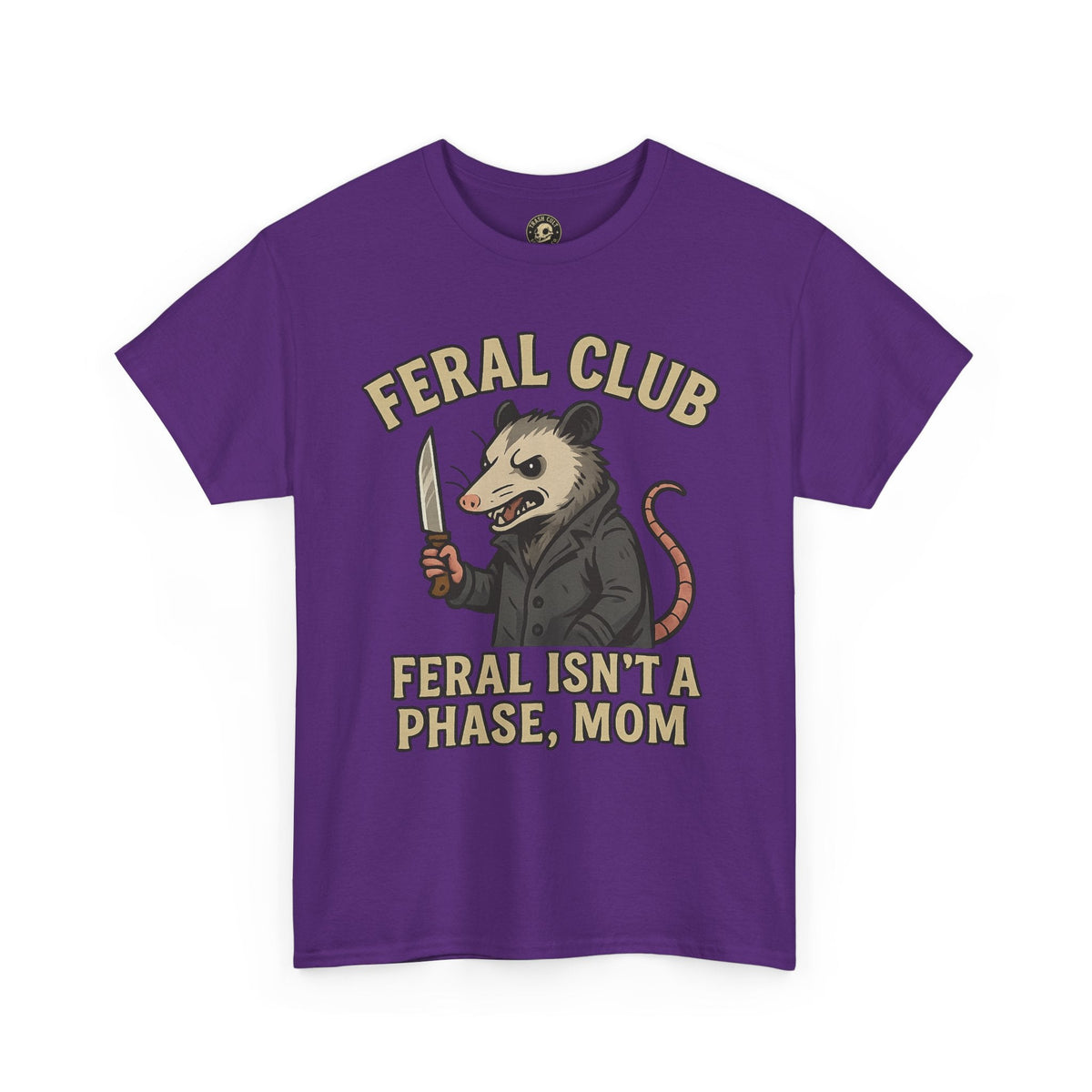 Feral Club Tee - Unisex Heavy Cotton Shirt, Funny Graphic T-Shirt, Gift for Mom, Casual Wear, Easygoing Lifestyle