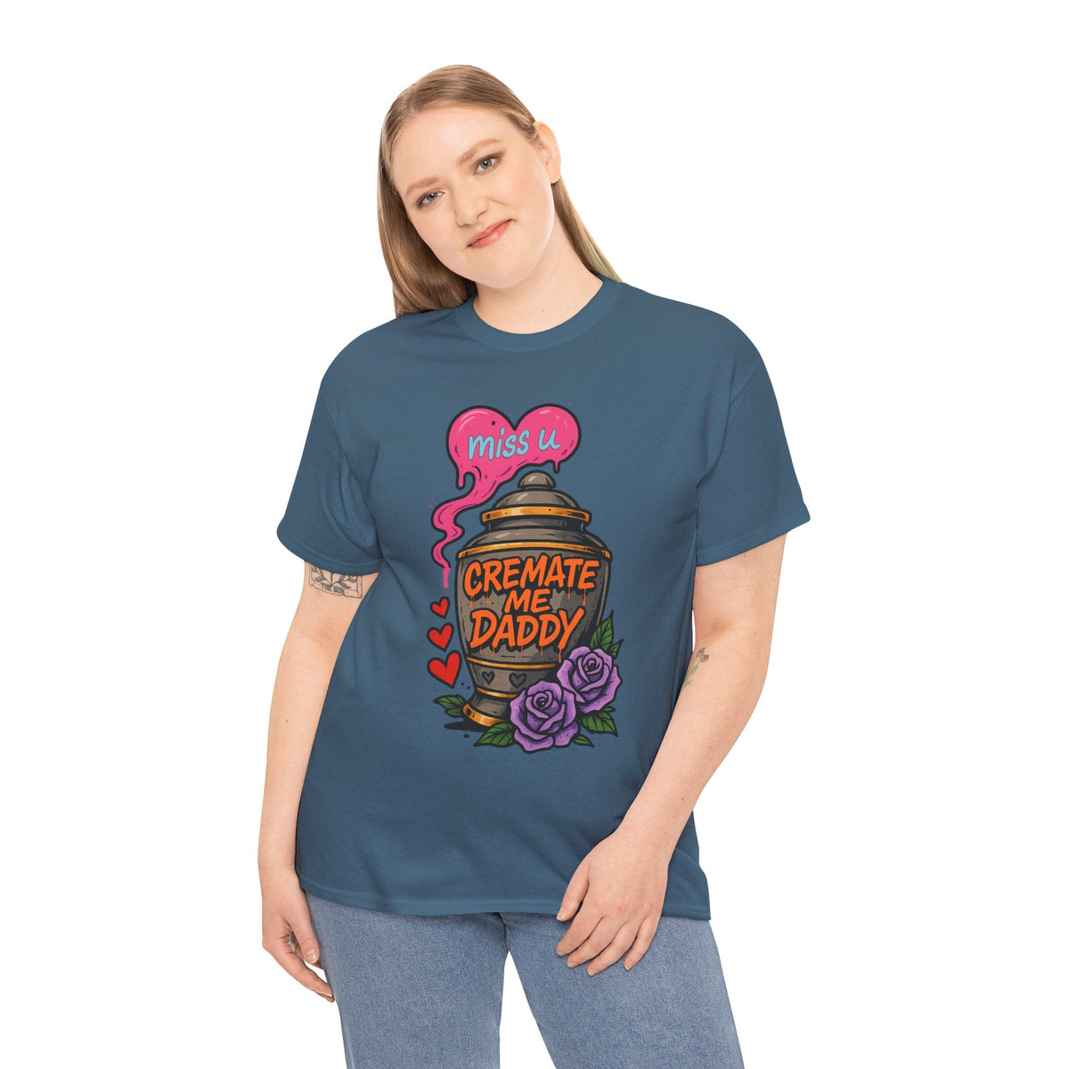 Cremate Me Daddy Shirt – Dark Humor Urn Graphic Tee | Gildan 5000 Unisex T-Shirt