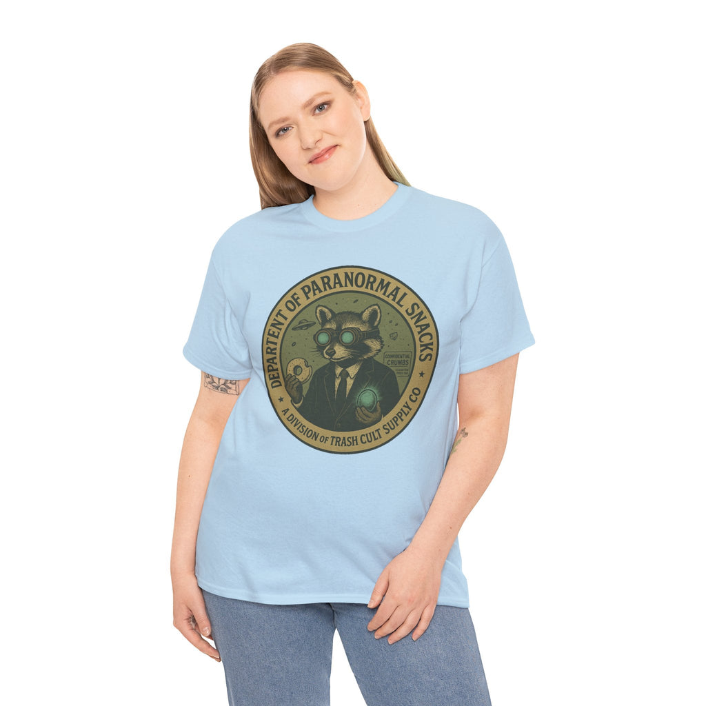 Department of Paranormal Snacks Shirt – Trash Cult Supply Co – Vintage Cryptid Division Tee – Gildan 5000