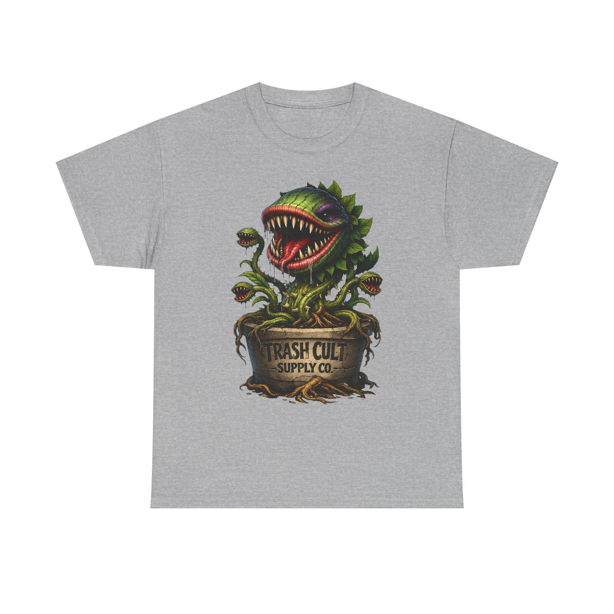 Carnivorous Plant Graphic Tee — "Trash Cult Supply Co." Potted Monster Shirt