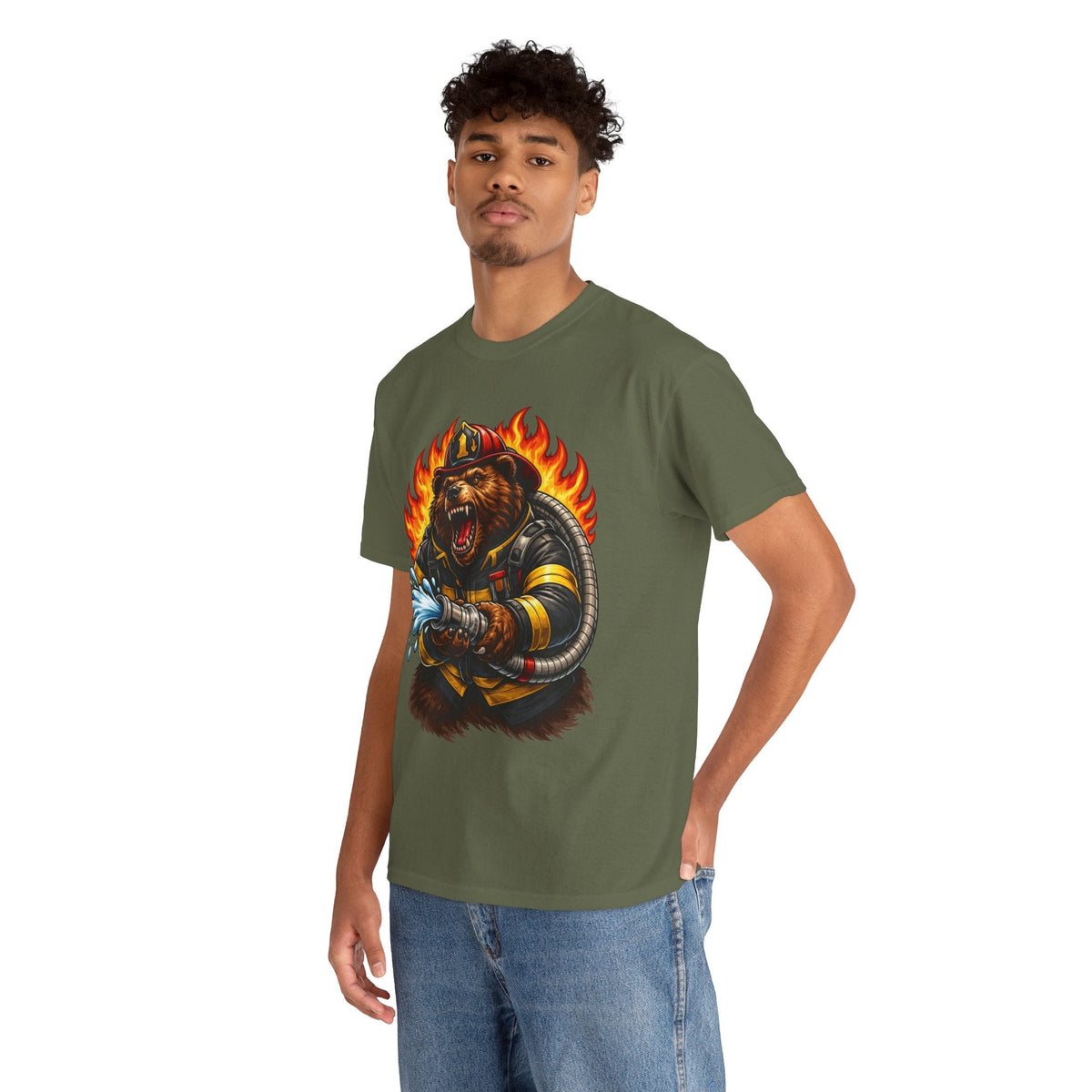 Firefighter Bear T-Shirt – Brave Fireman Graphic Tee