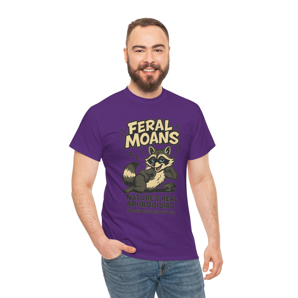 Feral Moans Unisex Heavy Cotton Tee, Funny Graphic Tee, Animal Lover Shirt, Casual Wear, Gift for Nature Enthusiasts