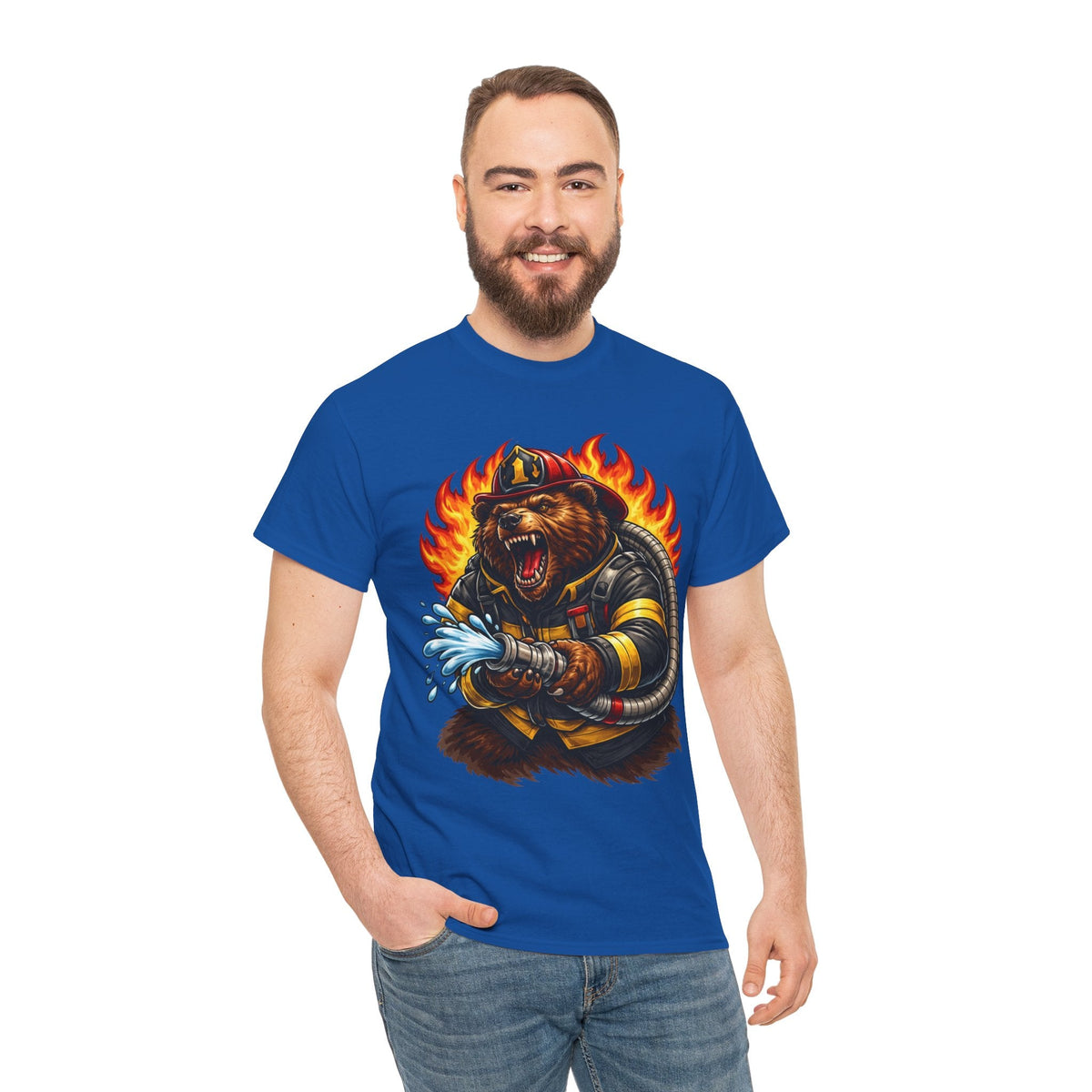 Firefighter Bear T-Shirt – Brave Fireman Graphic Tee