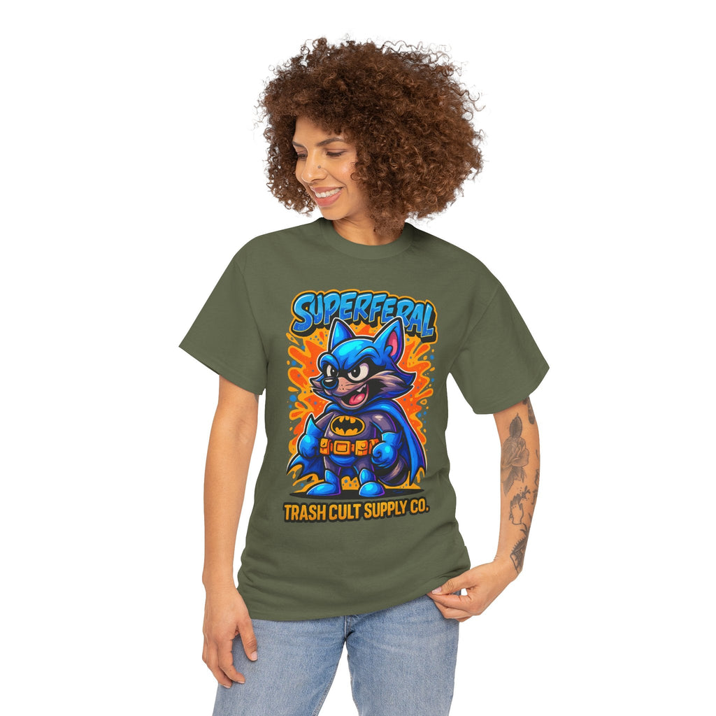 SuperFeral Raccoon Graffiti Shirt – Bold New School Superhero Streetwear | Trash Cult Supply Co