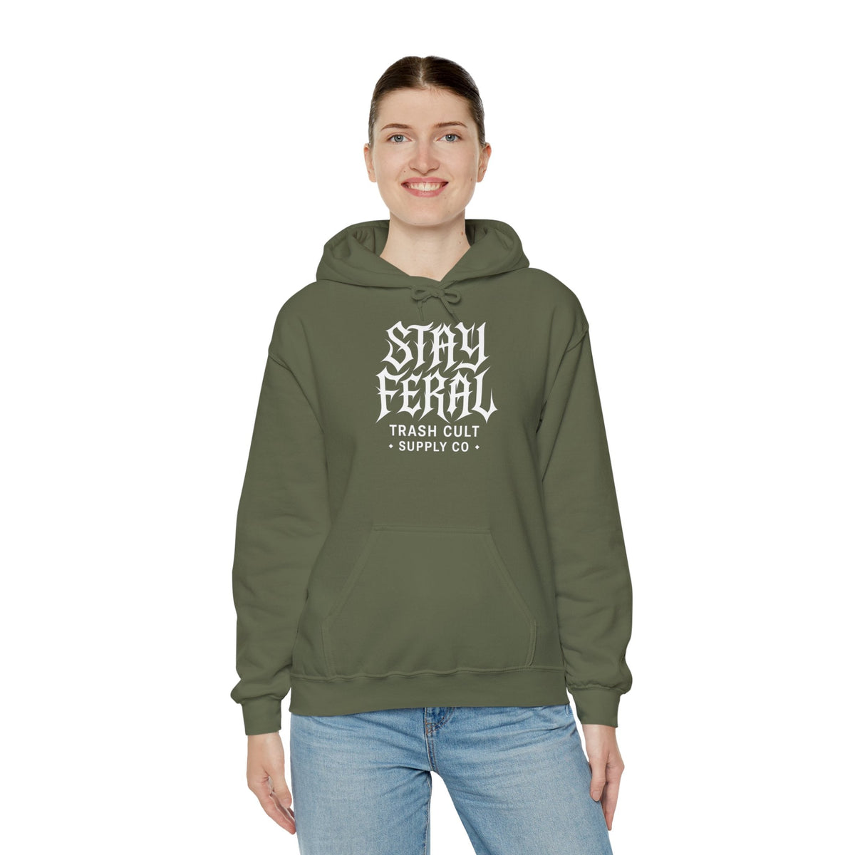 Stay Feral Gothic Hoodie – Trash Cult Supply Co Unisex Pullover