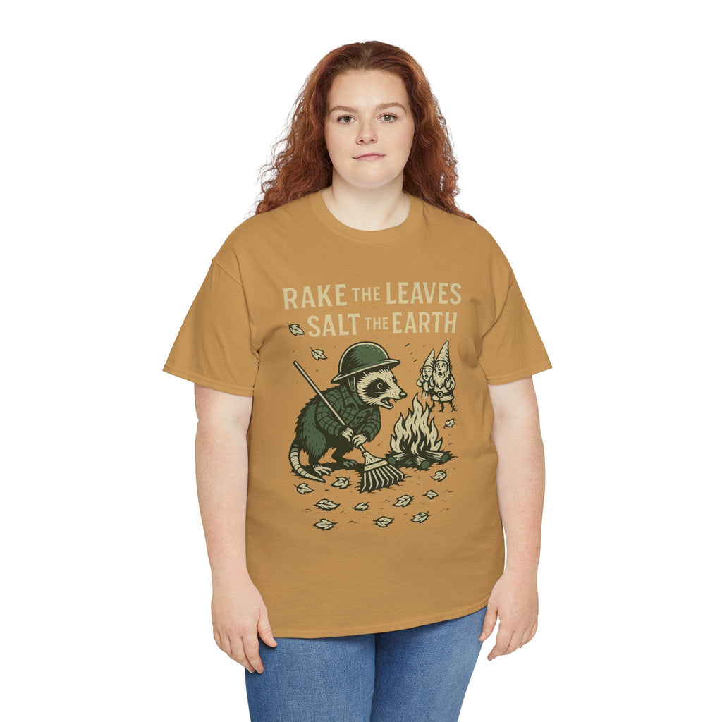 Rake the Leaves Salt the Earth Shirt – Possum Yard Warfare Tee – Fall of Humanity Collection – Trash Cult Supply Co.