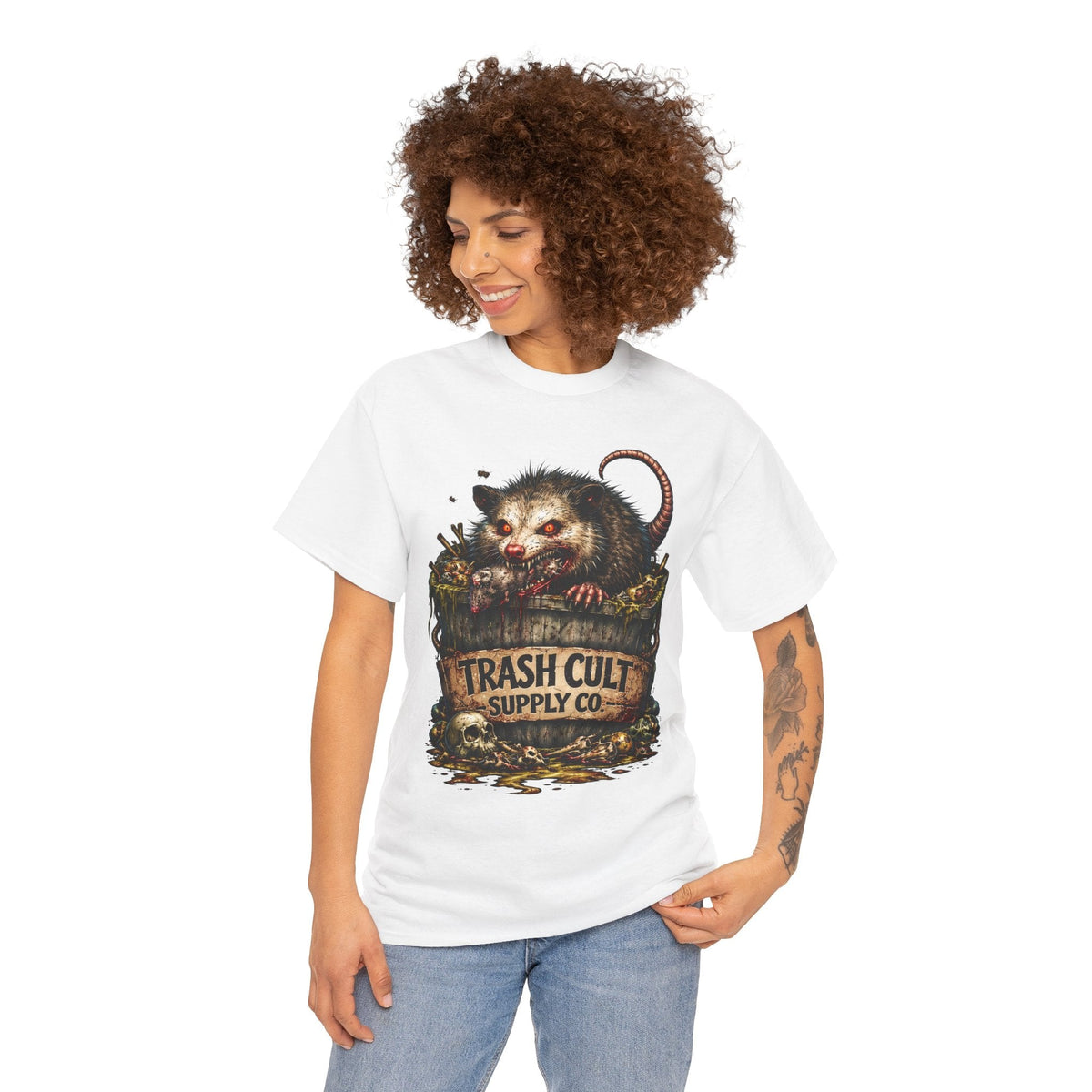 Opossum Trash Cult Tee — Vintage Grunge Wildlife Graphic T-Shirt