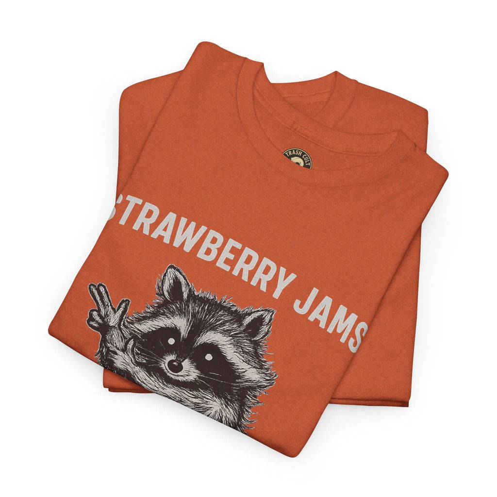 Strawberry Jams But My Glock Don’t Raccoon Shirt – Trash Cult Supply Co. Gildan 5000 Tee
