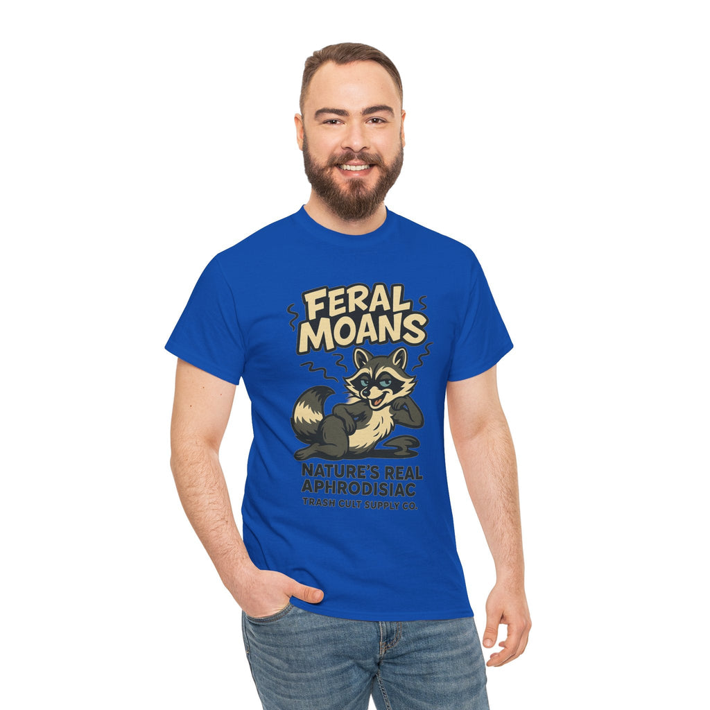 Feral Moans Unisex Heavy Cotton Tee, Funny Graphic Tee, Animal Lover Shirt, Casual Wear, Gift for Nature Enthusiasts