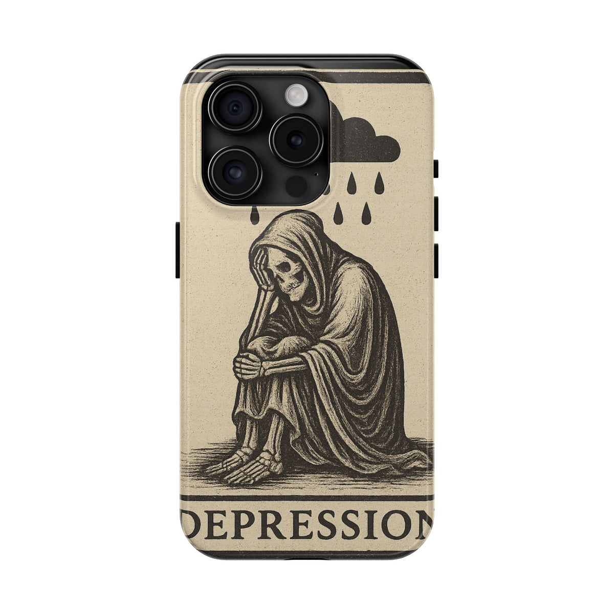 Dark Humor Phone Case, Goth iPhone Cover, Macabre Gift, Depression Art Case, Unique Phone Protector