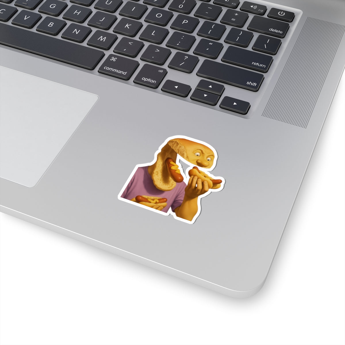 Hot Dog Head Sticker – AI-Generated, Human-Regretted, Perfect for Laptops and Lobotomies