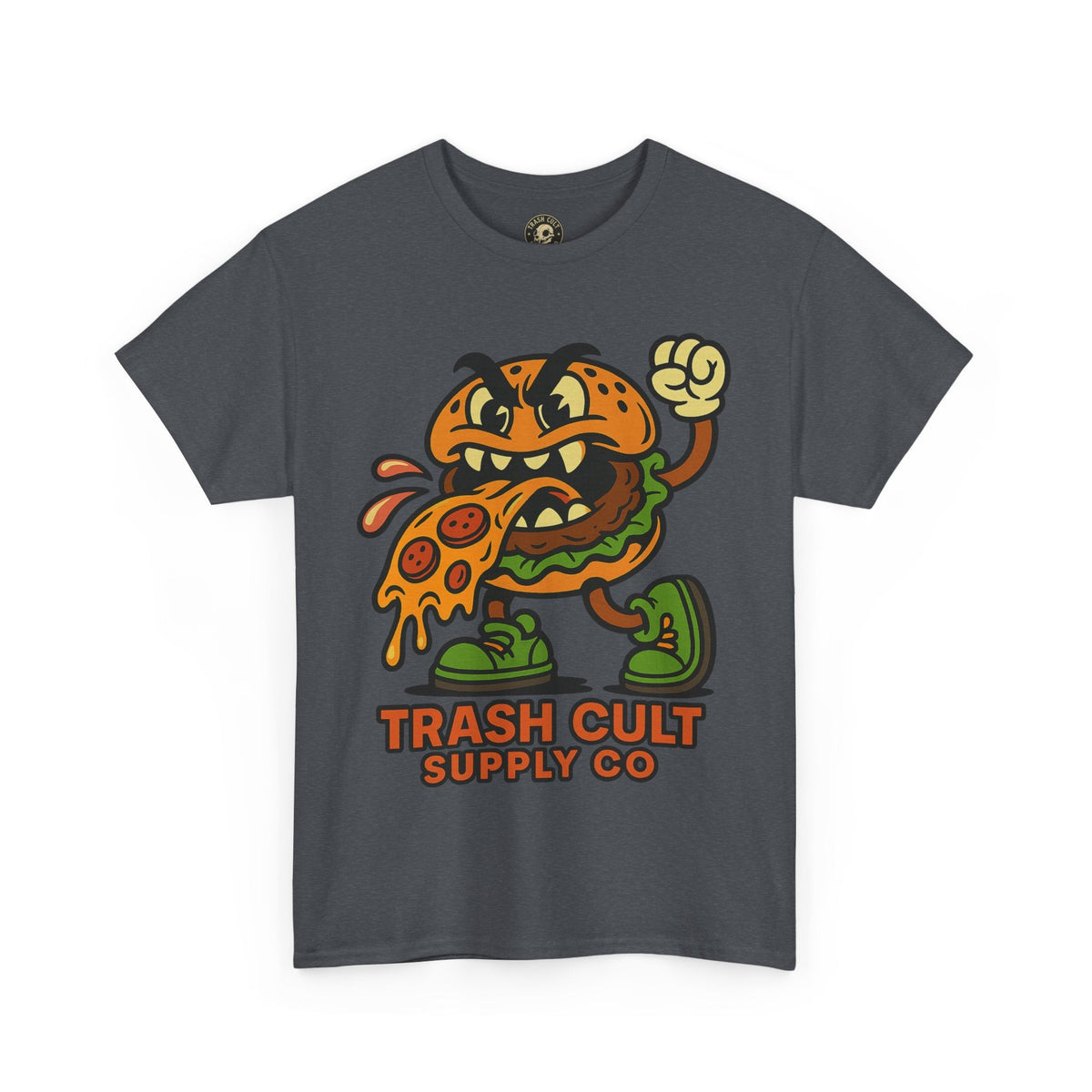 Angry Burger Pizza Spitter Tee – Trash Cult Supply Co | Gildan 5000 Shirt