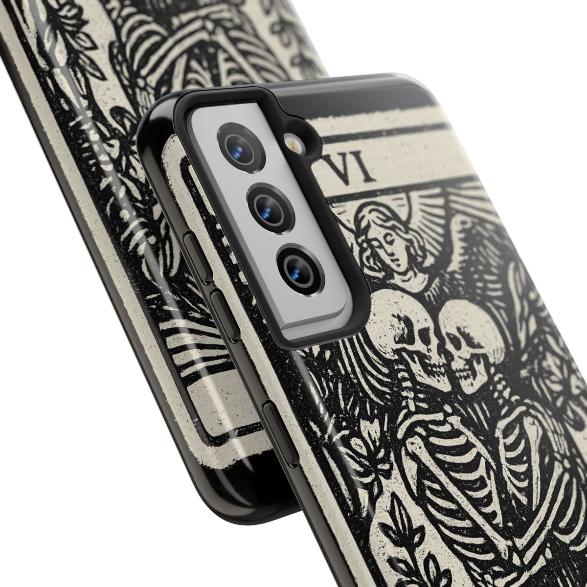 Tough Phone Case with Skeleton Lovers Design, Gothic Phone Cover, Unique Couples Gift, Halloween Accessory, Edgy Tech Design