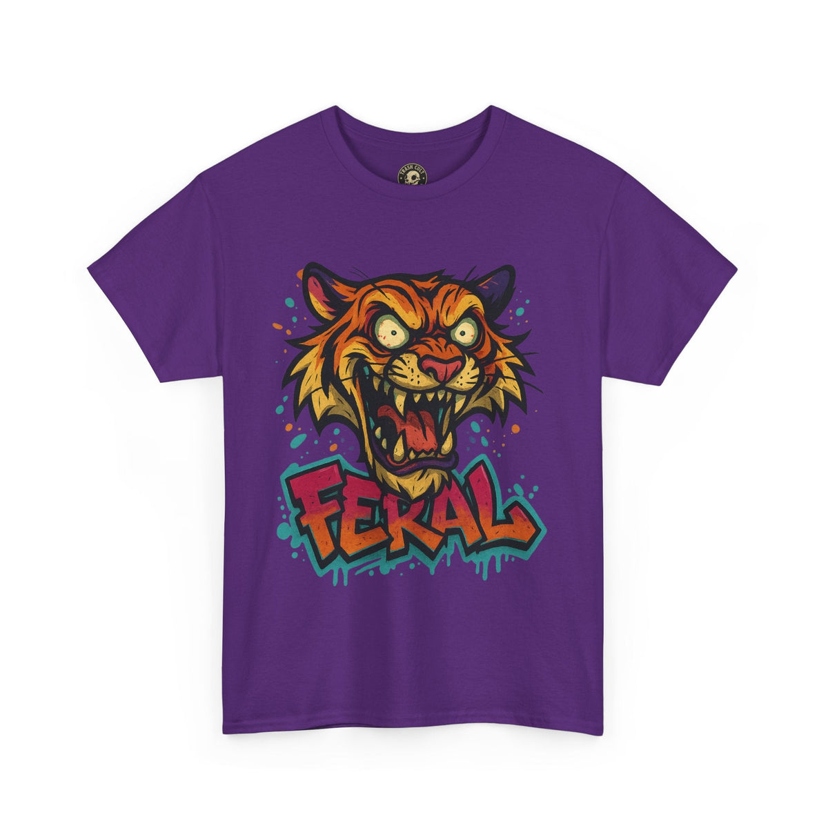 Feral Tiger Graphic Tee, Custom Artwork Shirt, Vintage Style T-Shirt, Casual Wear, Unique Gift for Animal Lovers