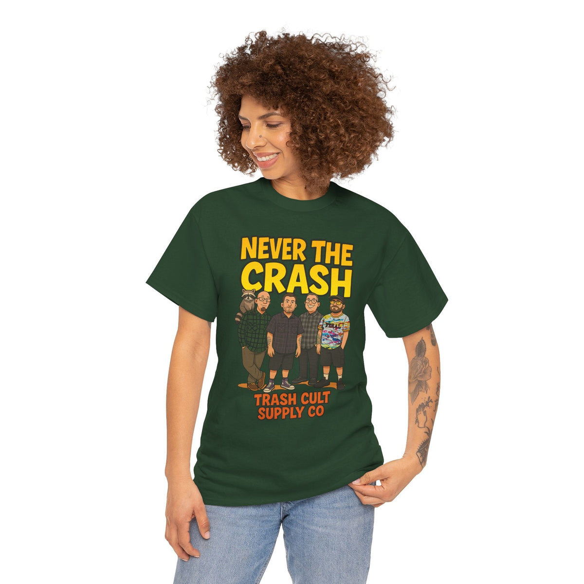 Never The Crash Band Shirt – Bold Graffiti Logo Tee - EXCLUSIVE | Gildan 5000