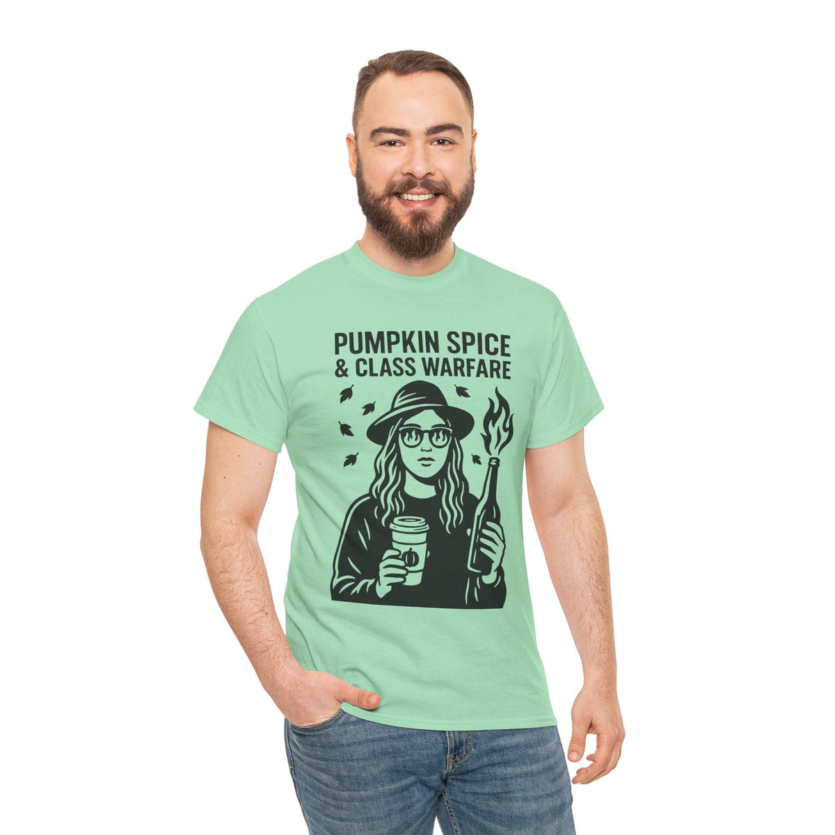 Pumpkin Spice & Class Warfare Shirt – Fall Riot Girl Graphic Tee – Fall of Humanity Collection – Trash Cult Supply Co.