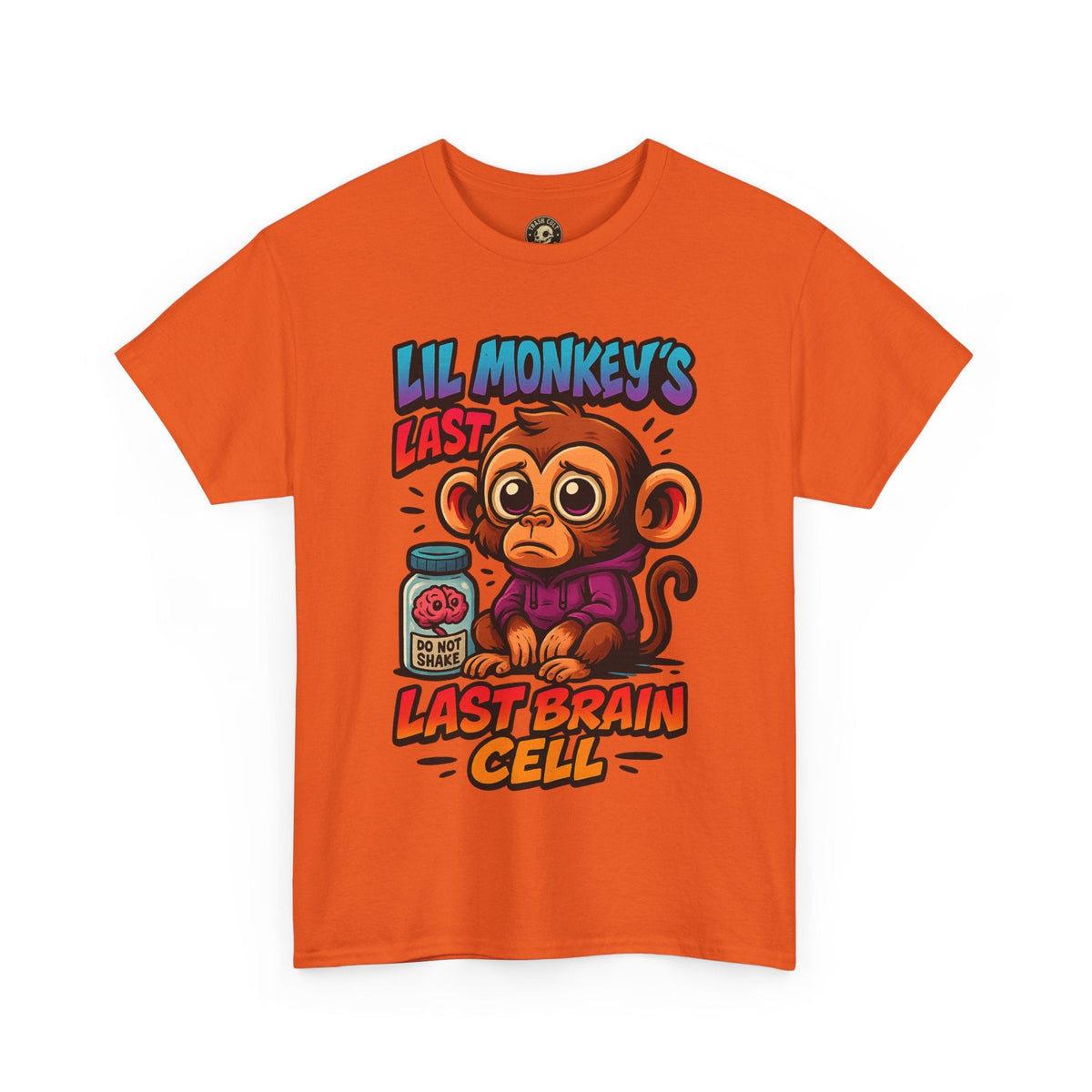 Lil Monkey’s Last Brain Cell Tee – Funny ADHD Cartoon Shirt – Gildan Heavy Cotton