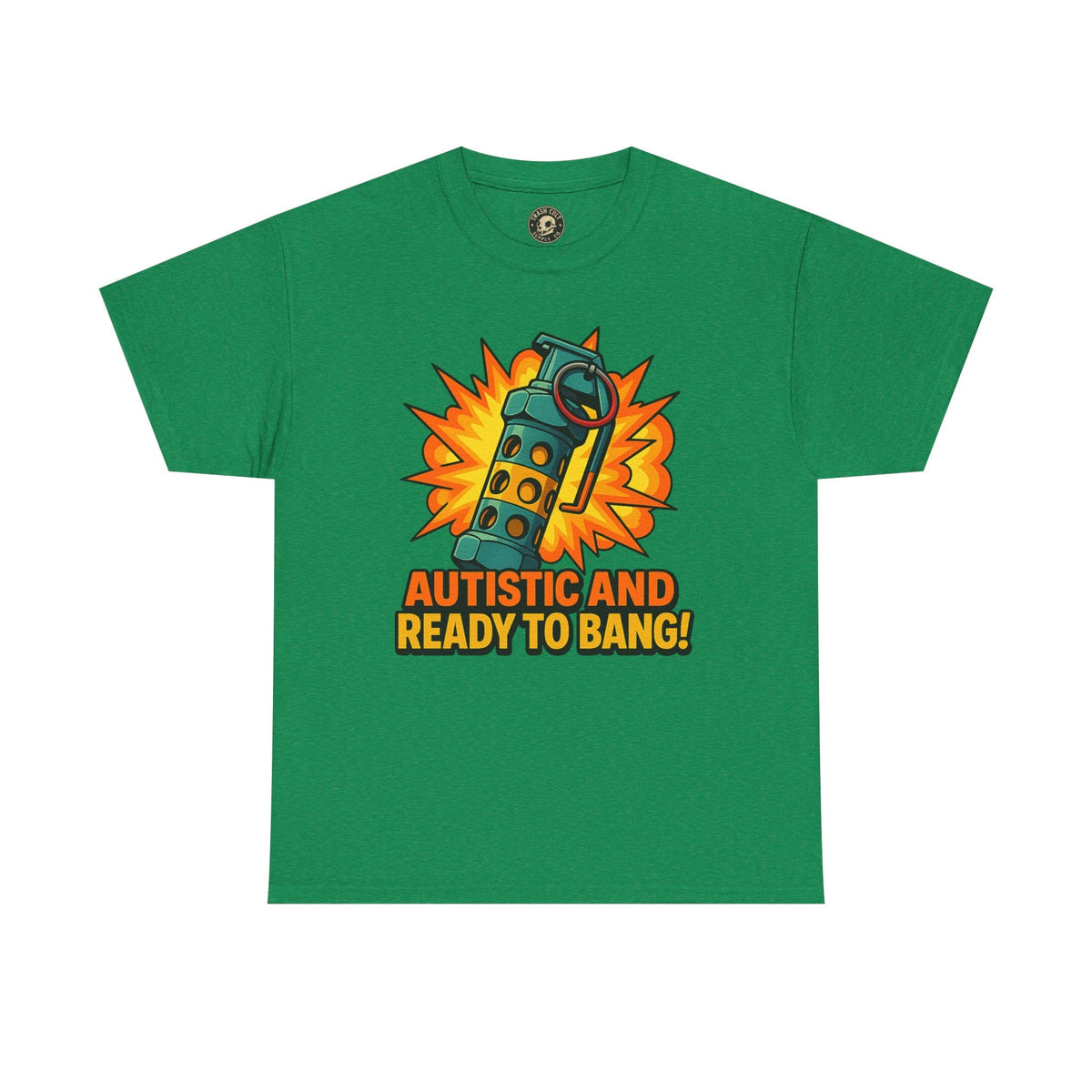 Autistic and Ready to Bang! Unisex Heavy Cotton Tee | Fun Graphic Tee, Autistic Pride, Gift for Autism Awareness, Casual Wear