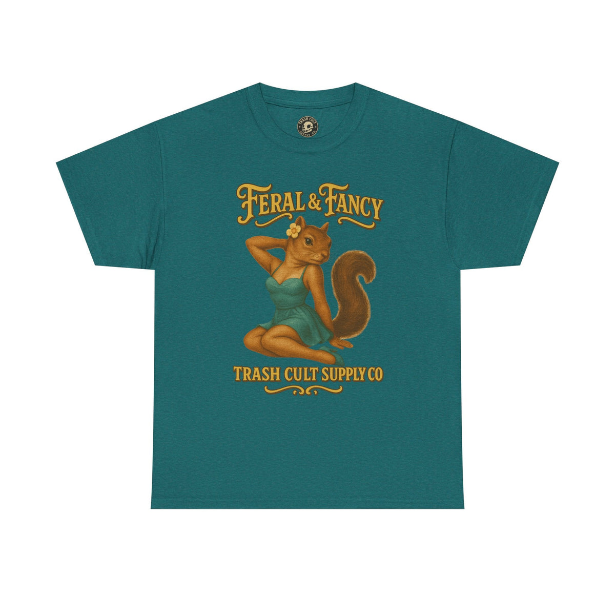 Feral & Fancy Pin-Up Squirrel Shirt – Vintage 1950s Style | Trash Cult Supply Co | Gildan 5000