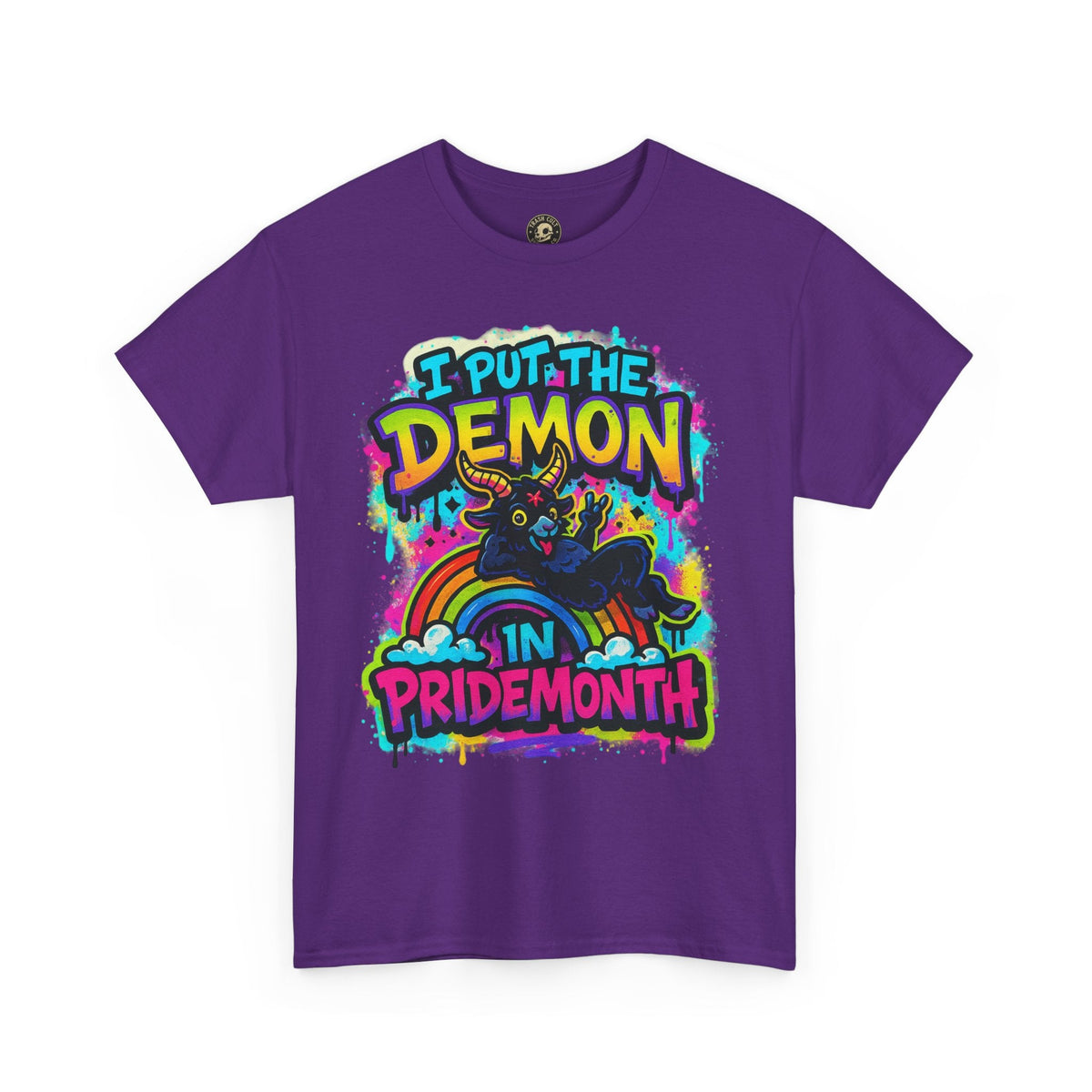 Pride Month Unisex Tee - I Put the Demon in Pride Month, LGBTQ+ Apparel, Rainbow Shirt, Festival Wear, Gift for Allies & Activists