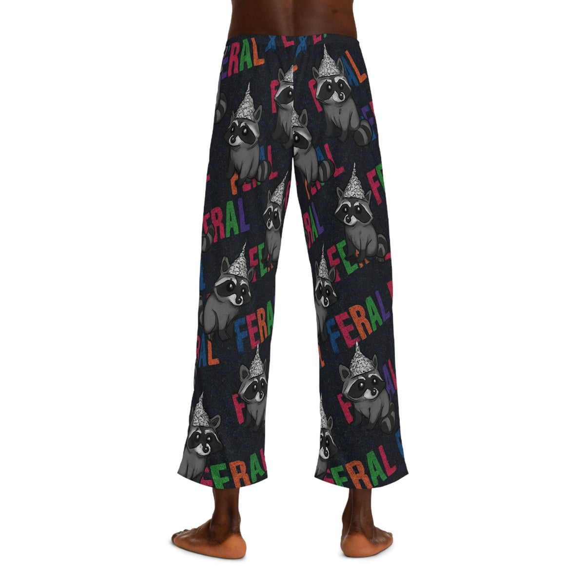 Feral Raccoon Men's Pajama Pants, Comfy Lounge Pants for Cozy Nights, Cute Sleepwear, Fun Gift for Animal Lovers, Perfect for Relaxing