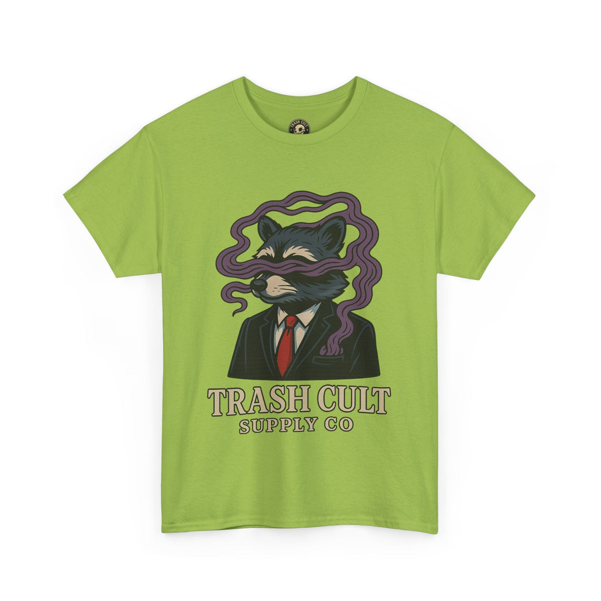 Suited Raccoon Smoke Design – Trash Cult Supply Co | Bold Graffiti Tattoo Tee