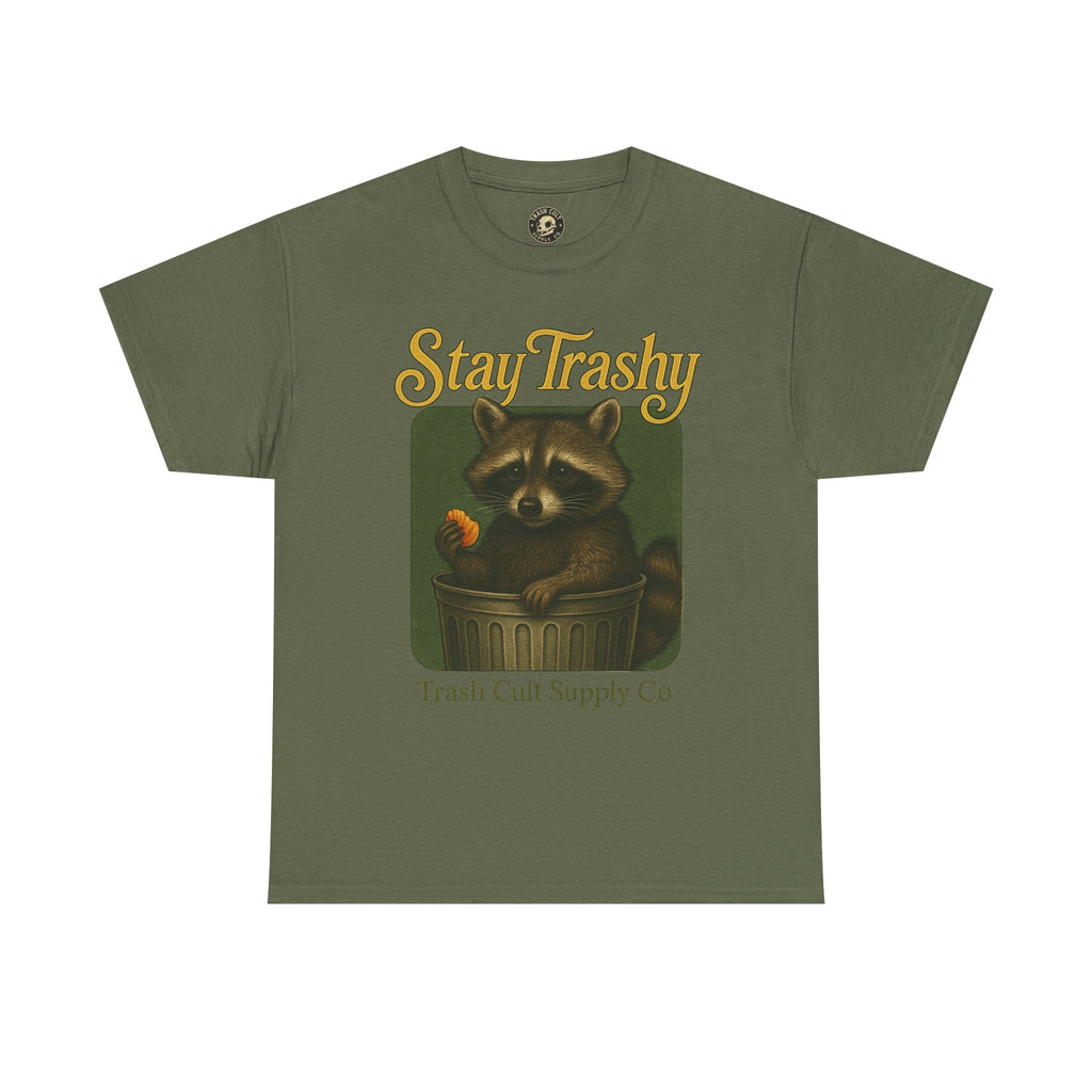 Stay Trashy Raccoon T-Shirt – Vintage-Style Cute Trash Panda | Trash Cult Supply Co | Gildan 5000