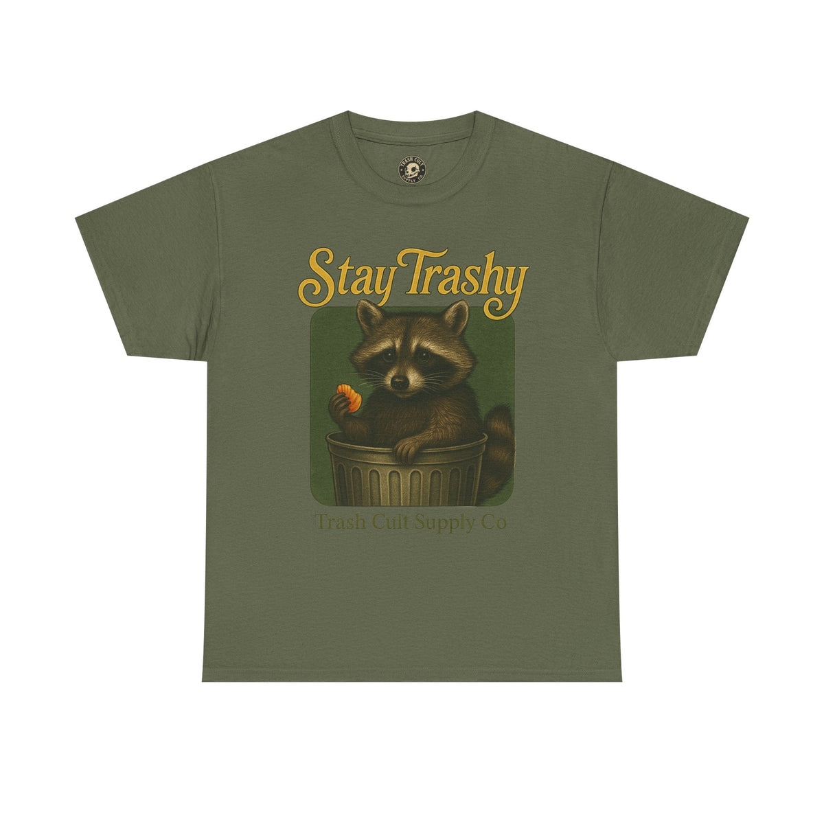 Stay Trashy Raccoon T-Shirt – Vintage-Style Cute Trash Panda | Trash Cult Supply Co | Gildan 5000