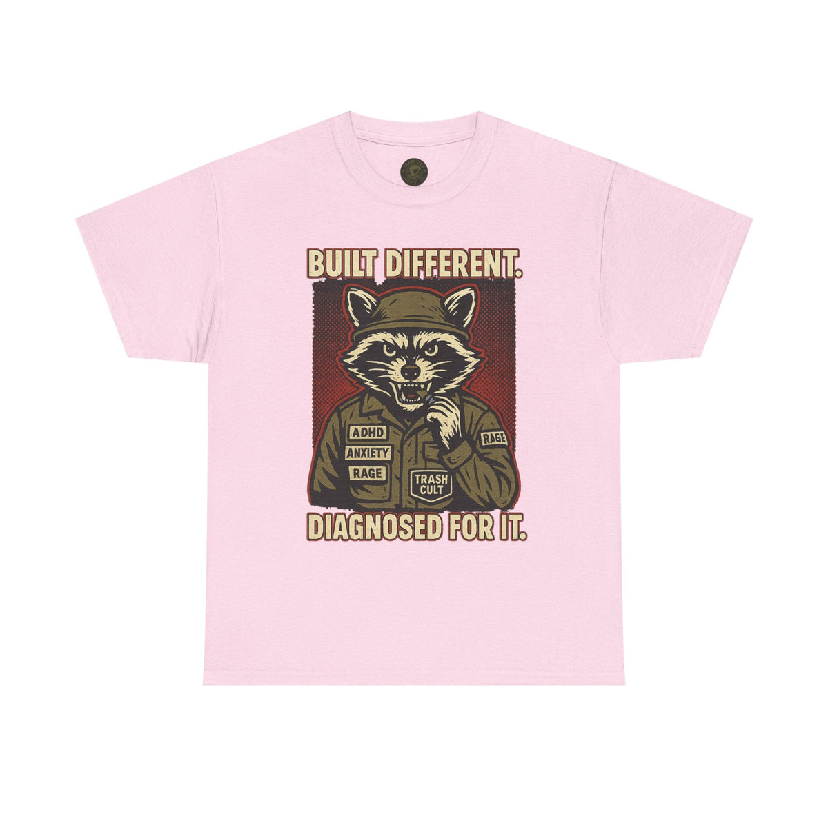 Built Different Diagnosed For It Military Raccoon Shirt – Gildan 5000