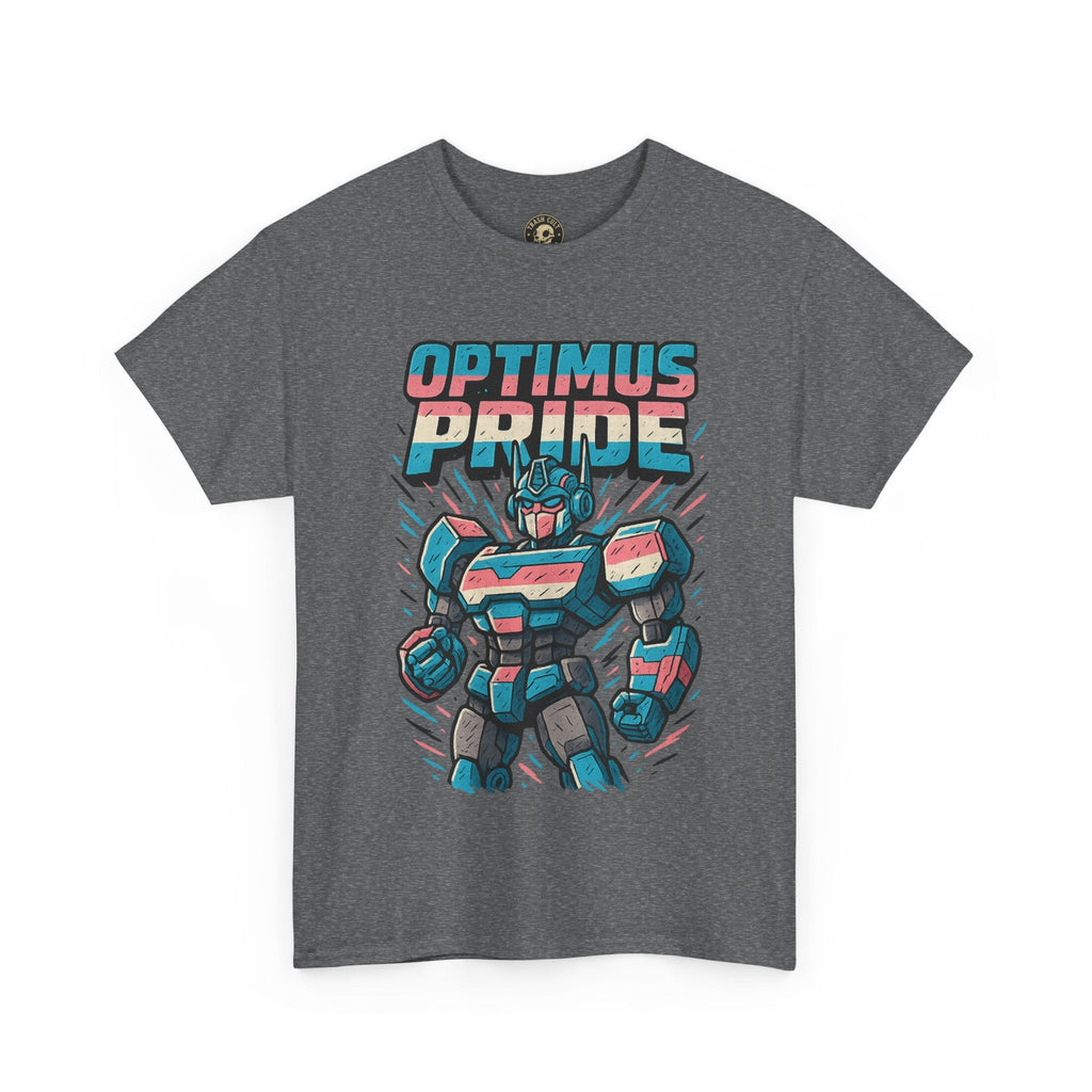 Optimus Pride T-Shirt – Funny Trans Mech LGBTQ+ Graphic Tee | Unisex Heavy Cotton Nerd Pride Shirt