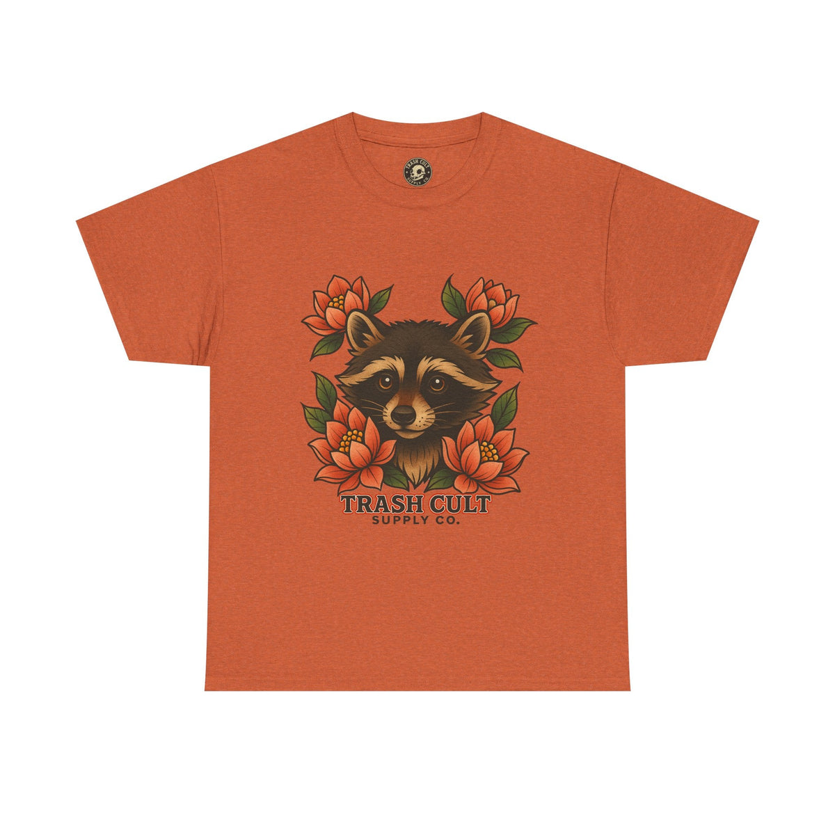 Neo-Traditional Raccoon & Lotus Tattoo Shirt – Trash Cult Supply Co. – Gildan 5000