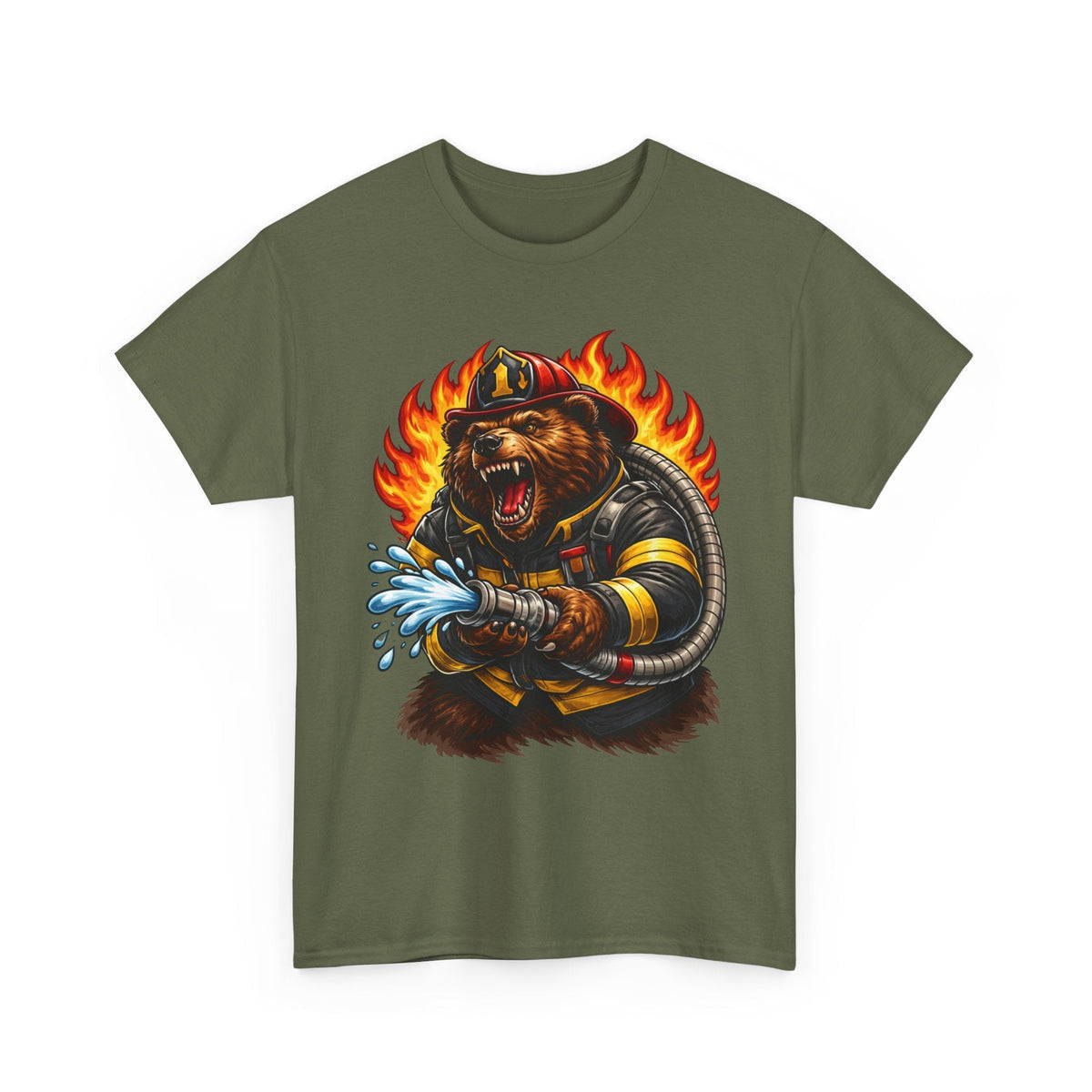 Firefighter Bear T-Shirt – Brave Fireman Graphic Tee