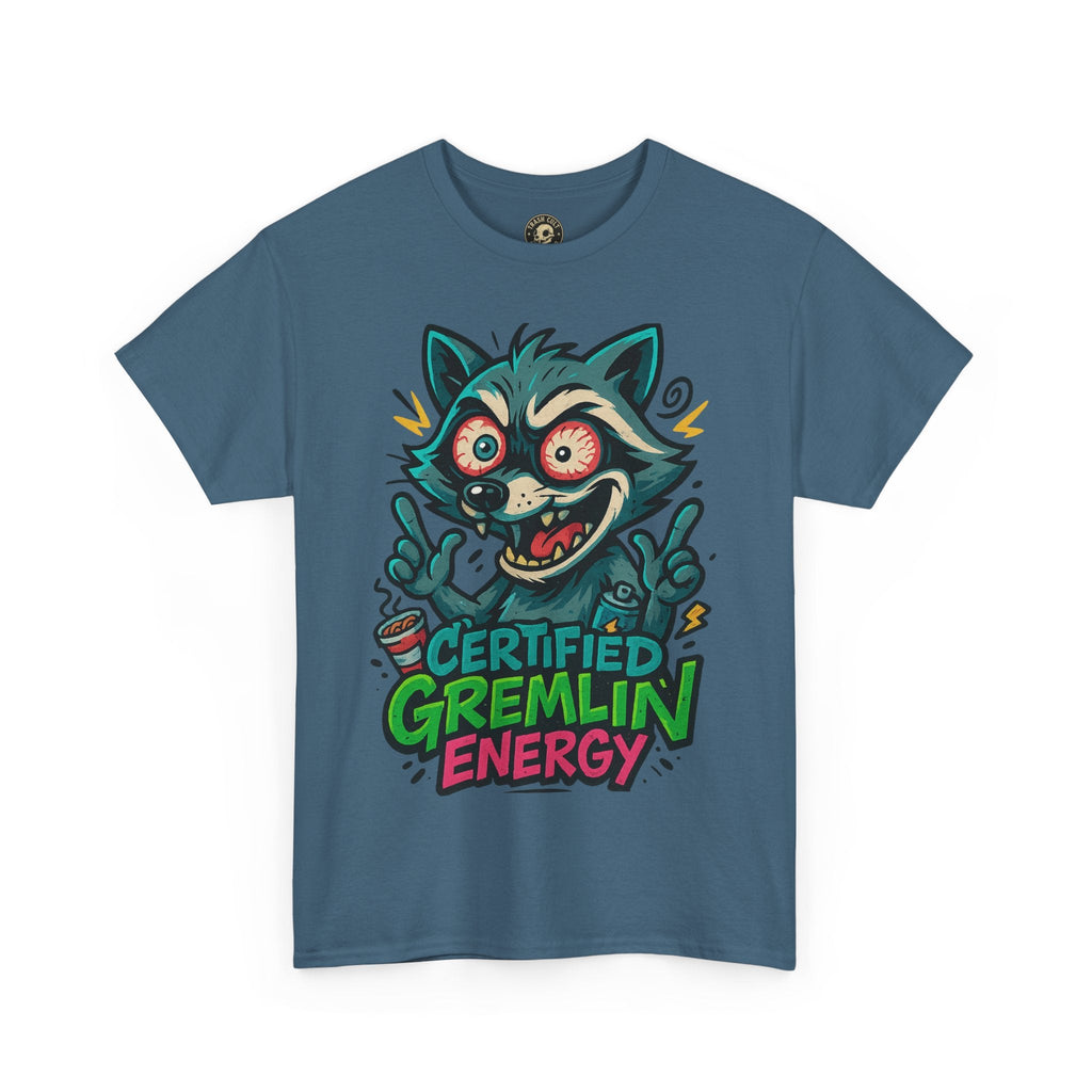 Certified Gremlin Energy Tee – ADHD Raccoon Shirt, Funny Unisex T-Shirt, Graffiti Style Gift for Goblins & Night Owls