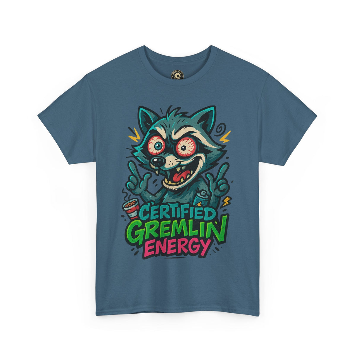Certified Gremlin Energy Tee – ADHD Raccoon Shirt, Funny Unisex T-Shirt, Graffiti Style Gift for Goblins & Night Owls