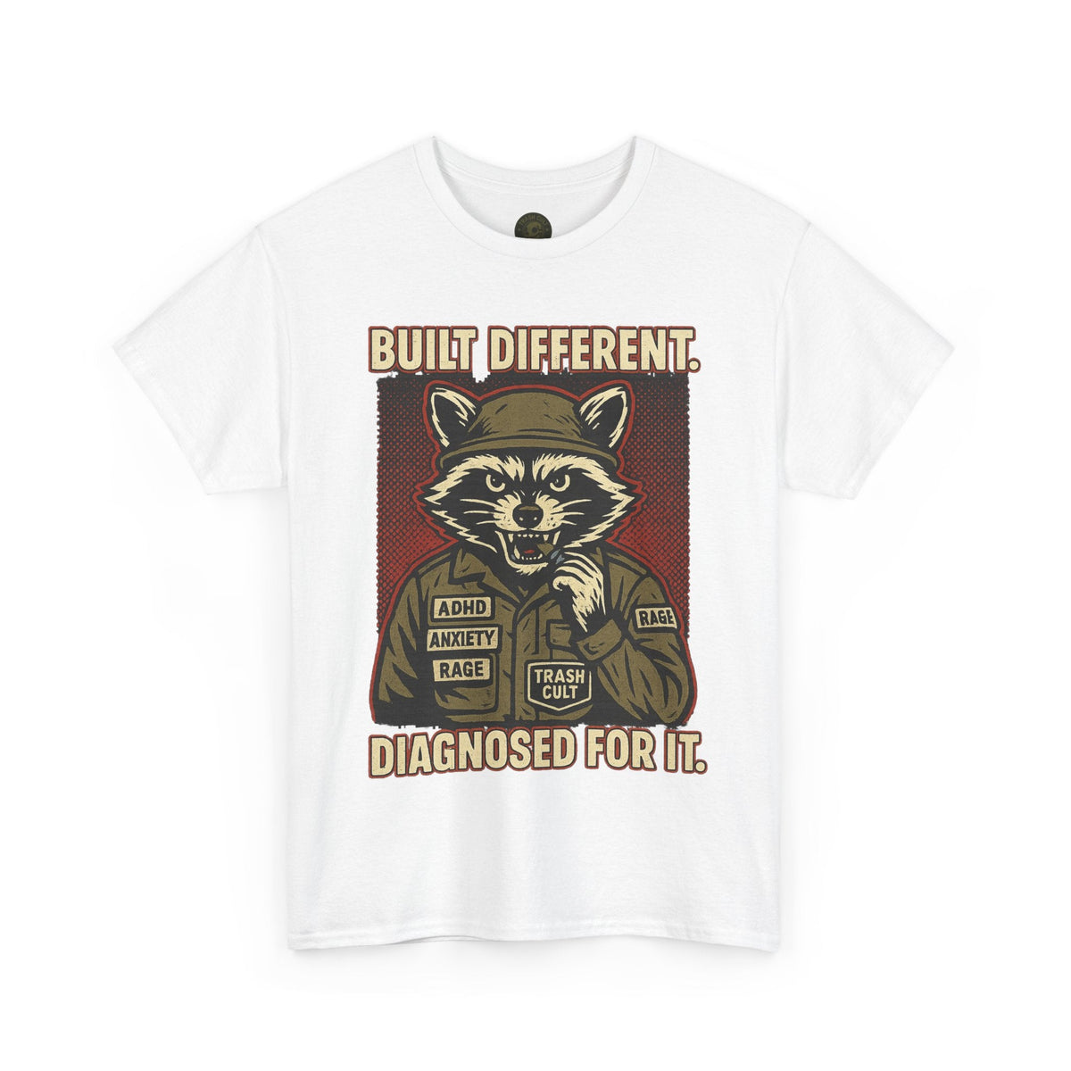 Built Different Diagnosed For It Military Raccoon Shirt – Gildan 5000