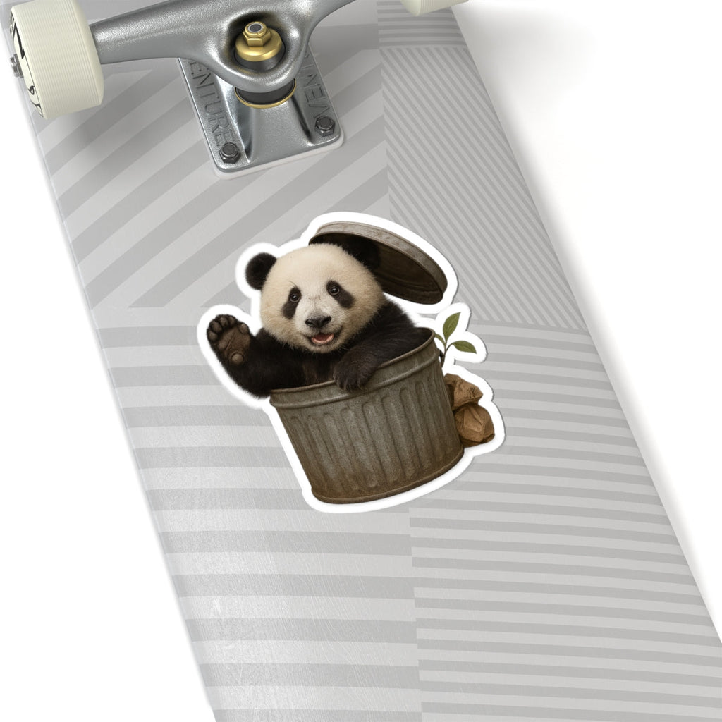 Cute Panda Trash Can Kiss-Cut Stickers, Animal Lover Decor, Fun Laptop Stickers, Cute Planner Stickers, Gift for Kids