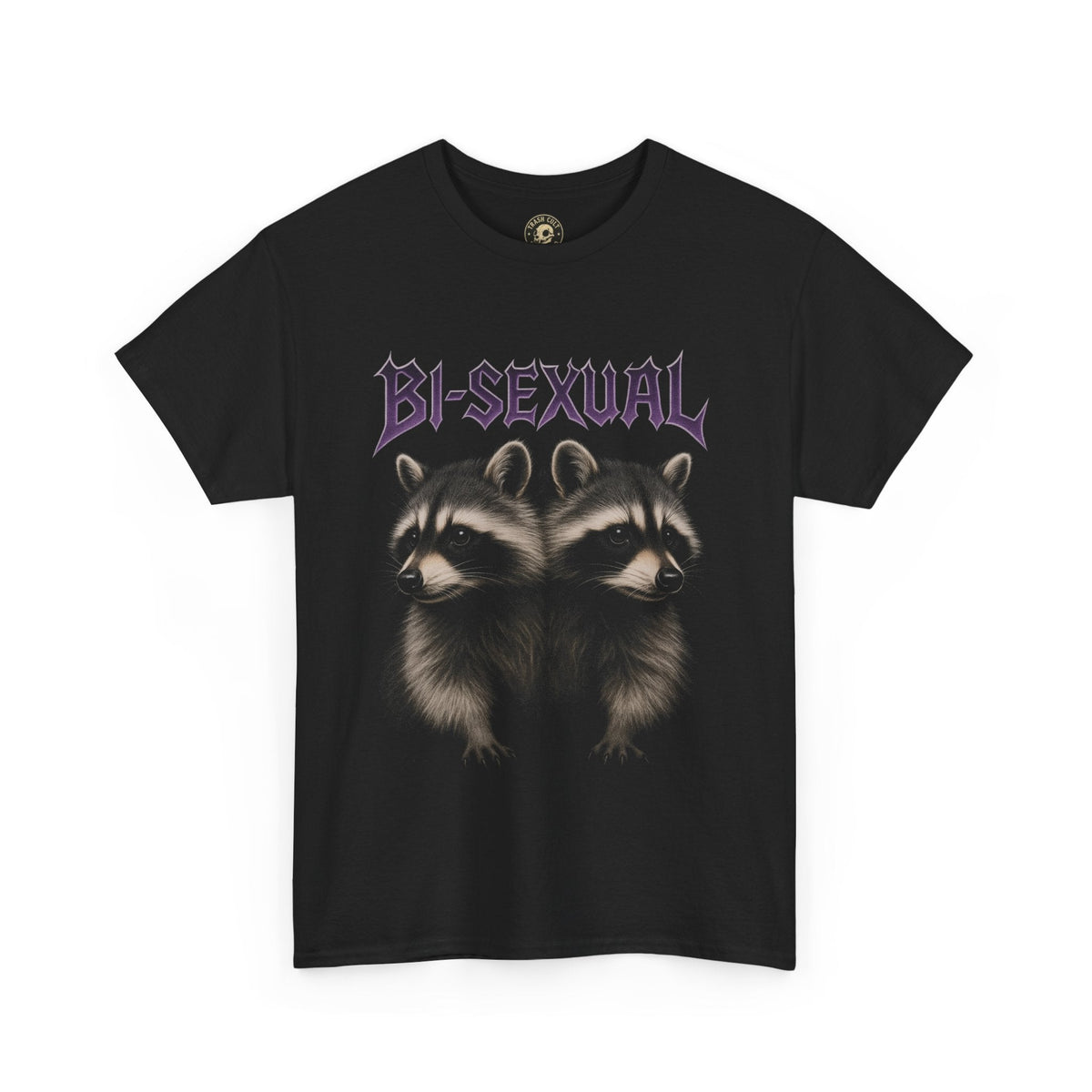 Two-Headed Raccoon "BI-SEXUAL" Metal Band Style Shirt – Bold Airbrush Art Tee