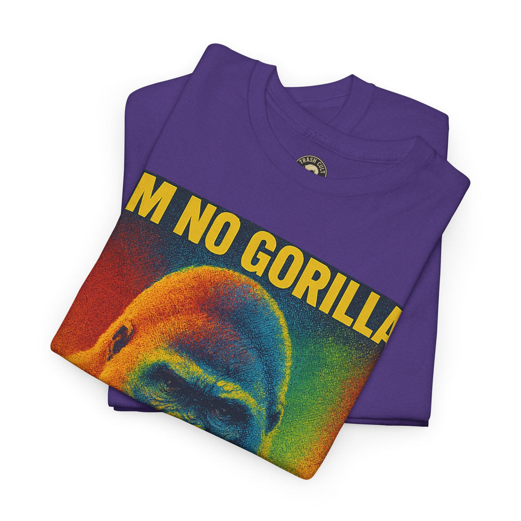 I’m No Gorilla But I Can Beat Off 100 Men Shirt – Multicolor Halftone Gorilla Tee on Gildan 5000
