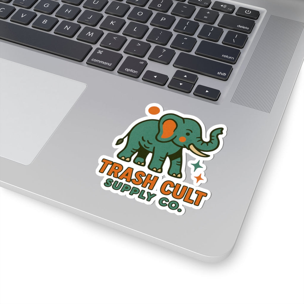 Whimsical Elephant Kiss-Cut Stickers, Fun Decor, Laptop Accessories, Gift for Animal Lovers, Custom Designs, Nature Enthusiasts