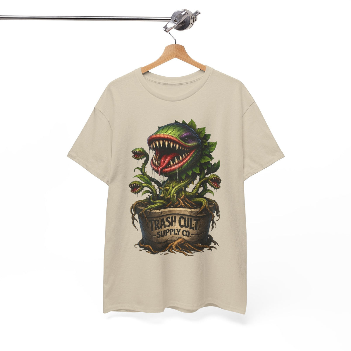 Carnivorous Plant Graphic Tee — "Trash Cult Supply Co." Potted Monster Shirt