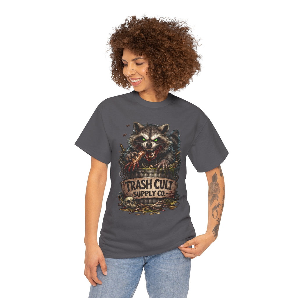 Raccoon 'Trash Cult Supply Co.' Graphic Tee — Vintage Grunge Animal Streetwear
