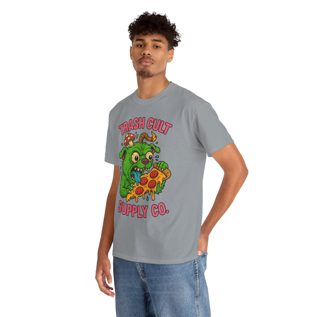 Feral Pizza Monster Shirt – Trash Cult Supply Co | Gildan 5000 Graphic Tee
