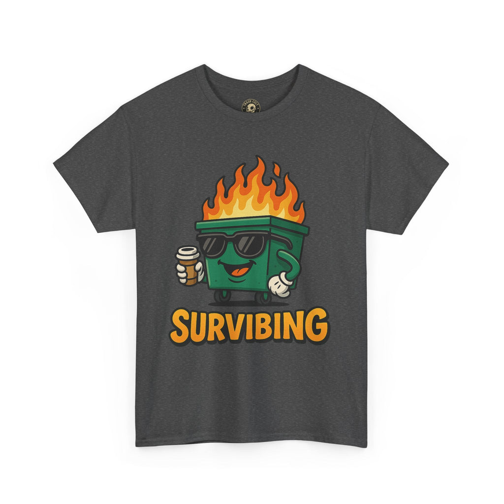 Surviving Coffee Vibes Unisex Heavy Cotton Tee, Perfect for Coffee Lovers, Funny Gift for Friends, Casual Wear, Everyday Mood T-Shirt