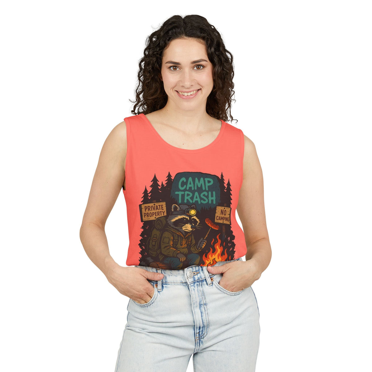 Camp Trash Raccoon Tank Top – Feral & Off-Grid Summer Shirt by Trash Cult